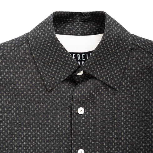 Merely Made Merely Sashiko Printed Oversized Short Sleeve Shirts Black 24244SH Degli Uberti